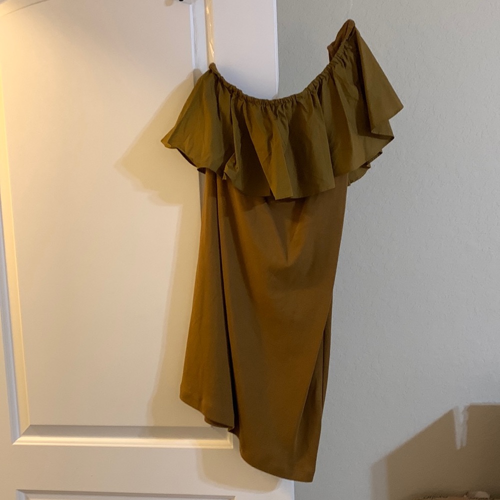 Beautiful Olive Green one shoulder dress- never worn!